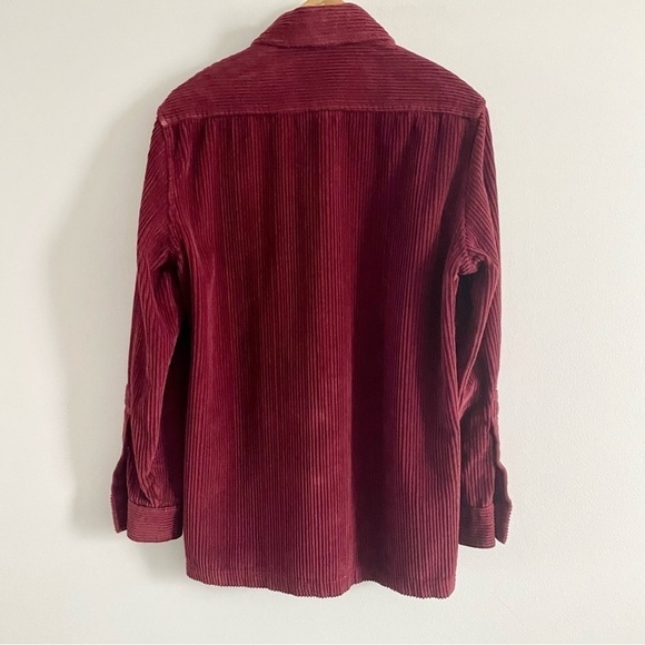 𝅺BENSON Asheville Snap Button Corduroy Cotton Shirt Jacket Plum Red Down Casual - Picture 10 of 15